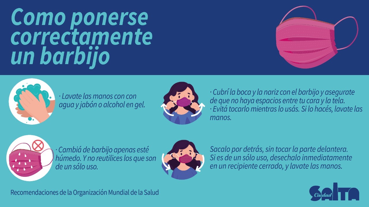 Recomendaciones para el correcto uso del barbijo