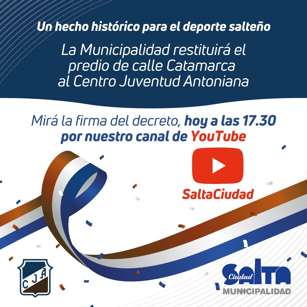 La Municipalidad restituye este martes el predio de calle Catamarca al Centro Juventud Antoniana