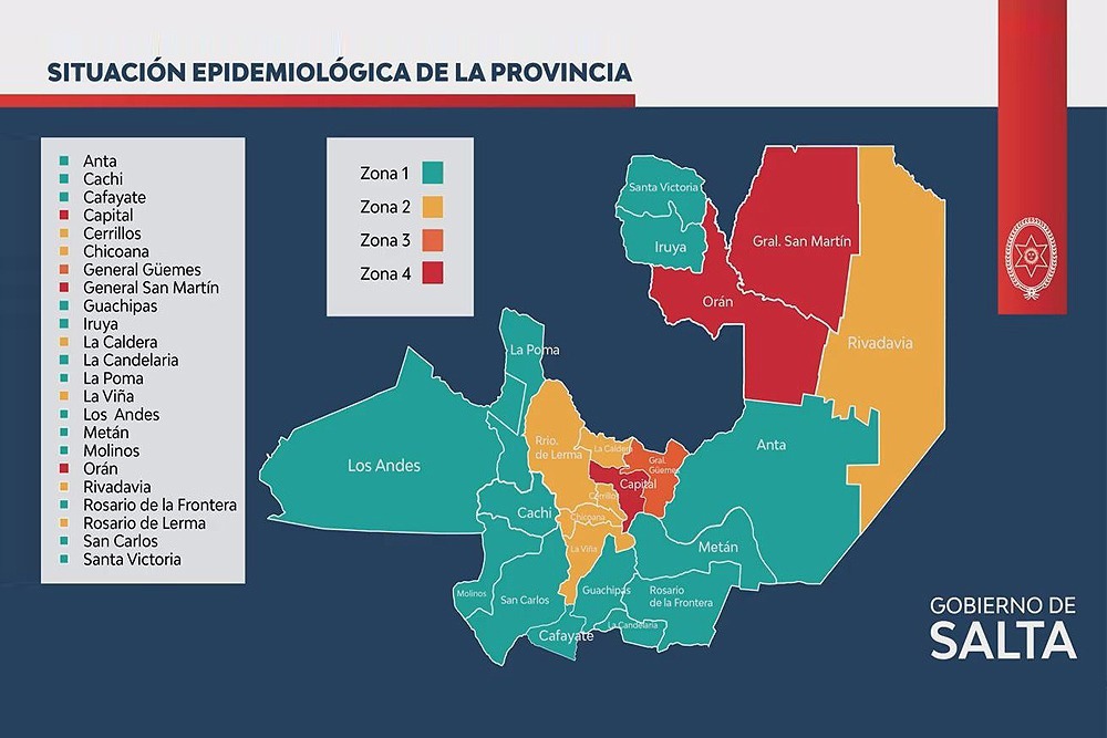 Nueva zonificación para los departamentos San Martín, Orán y Capital