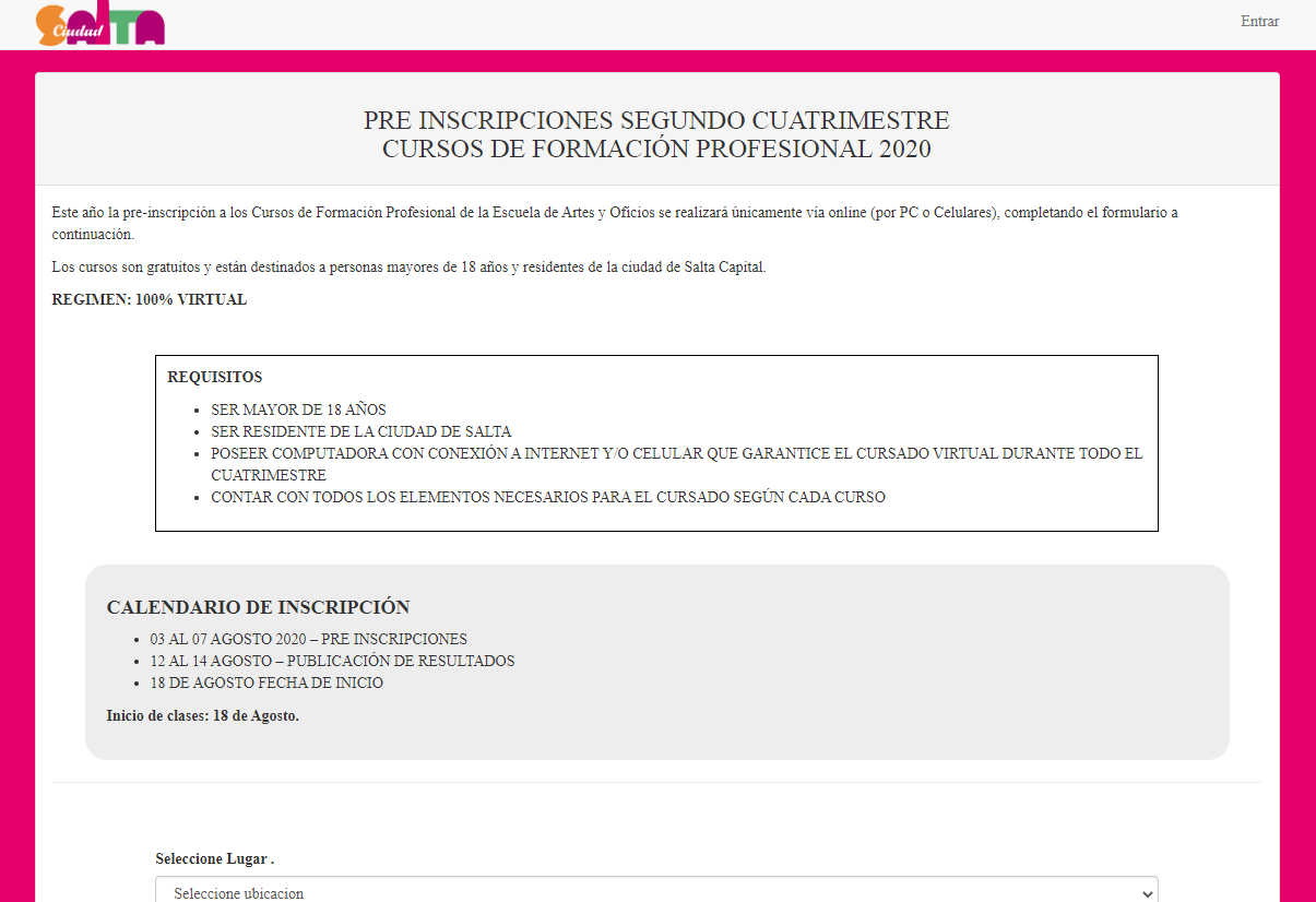 Inician las preinscripciones para los cursos de la Escuela de Artes y Oficios
