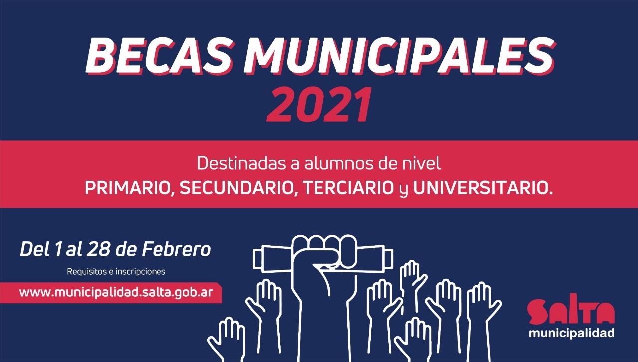 Desde este lunes 1 de febrero se habilitan las inscripciones para el Banco Municipal de Becas