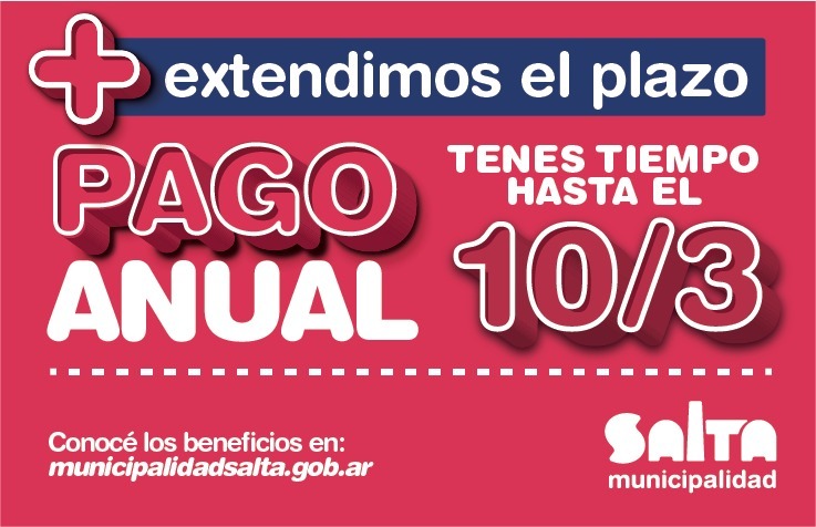 La Municipalidad extendió el Pago Anual hasta el 10 de marzo