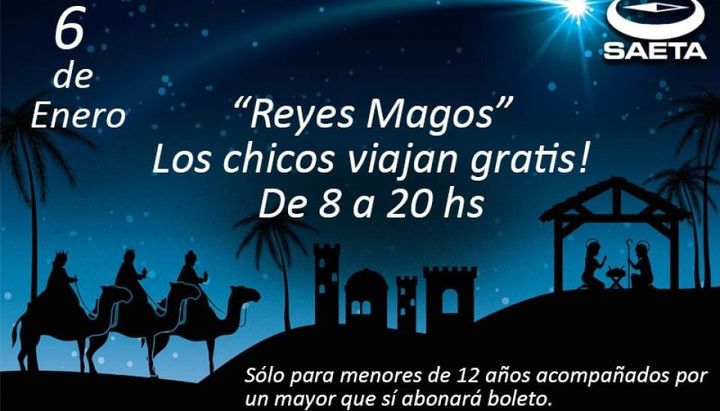Por Reyes Magos, los chicos viajarán gratis este jueves en el transporte público