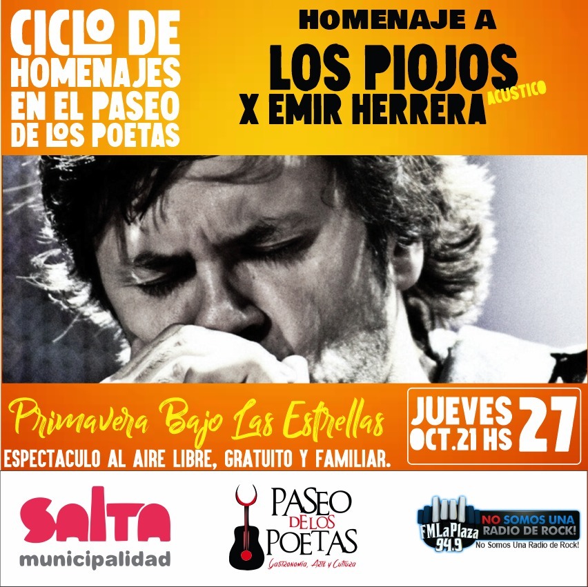 Ciclo de Homenajes: artistas locales se presentarán en el Paseo de los Poetas