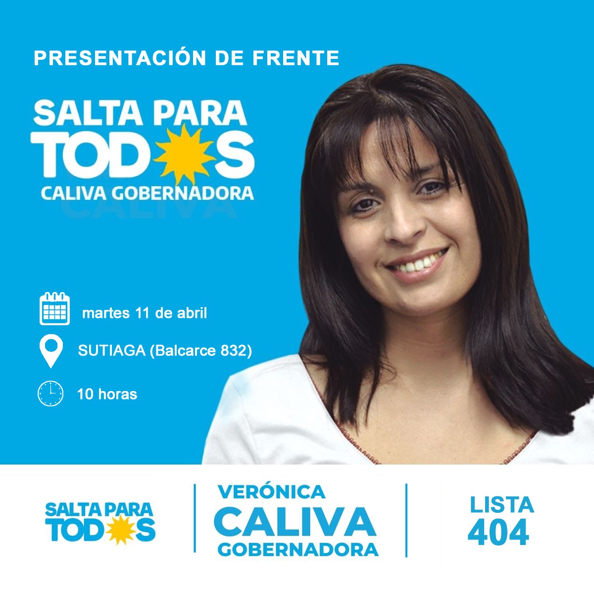 Presentación del Frente Salta para Tod@s Caliva Gobernadora LISTA 404