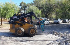 Comenzaron las obras preliminares en el desagüe pluvial de la plaza Gurruchaga. VIDEO/FOTOS