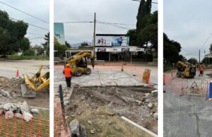 El municipio colocó nuevo hormigón en la calle Luis Güemes. FOTOS