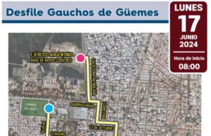 Operativos de tránsito por los actos y desfile en homenaje al Gral. Güemes. FOTOS/CROQUIS