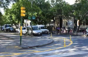 Comenzó la demarcación de Esquinas Seguras en el centro de la ciudad. FOTOS