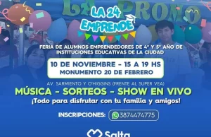 Estudiantes de 4º y 5º año realizan este domingo la feria de “La 24 emprende”. FOTOS