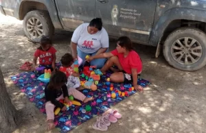 Asisten a la población infantil evacuada en campamentos de La Curvita, La Estrella y La Gracia