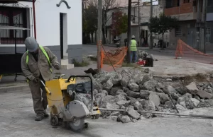 Efectúan obras de hormigonado en Corrientes y Santa Fe. VIDEO/FOTOS