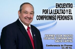 Este viernes se realizará el encuentro por la lealtad y el compromiso peronista
