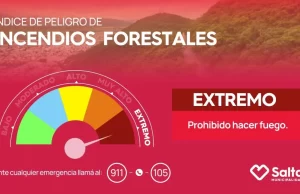 Alerta meteorológica: el índice de incendios forestales se encuentra en Extremo