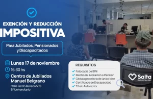 Municipalidad: exenciones impositivas para jubilados, pensionados y discapacitados