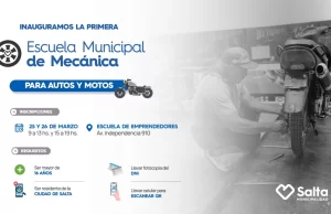 Escuela Municipal de Mecánica abre inscripciones este miércoles y jueves con formación en autos y motos