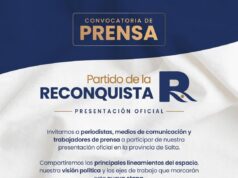 Este jueves se presenta el «Partido de la Reconquista» en Salta