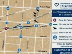 Ciudad: operativo de tránsito por los actos en el aniversario de la fundación de Salta. CROQUIS/FOTO