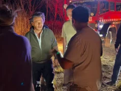 El gobernador Sáenz supervisó el operativo de emergencia por incendios entre Campo Quijano y Rosario de Lerma, FOTOS