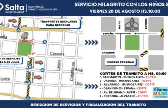 La Municipalidad prepara un operativo de tránsito por las celebraciones del Milagro. CROQUIS/FOTOS