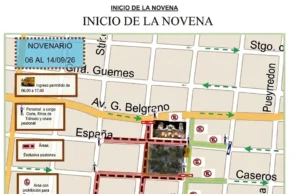 Milagro 2026: Tránsito implementa un operativo especial por el inicio de la novena. MAPA/FOTOS