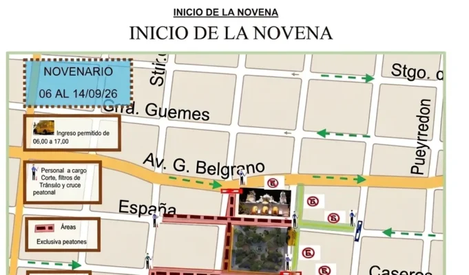 Milagro 2026: Tránsito implementa un operativo especial por el inicio de la novena. MAPA/FOTOS