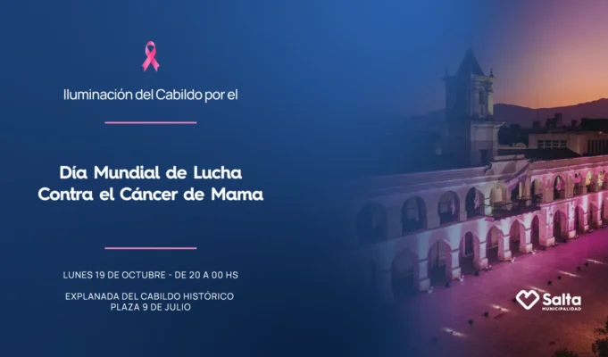 El Cabildo se ilumina por el Día Mundial de Lucha contra el Cáncer de Mama. FOTOS